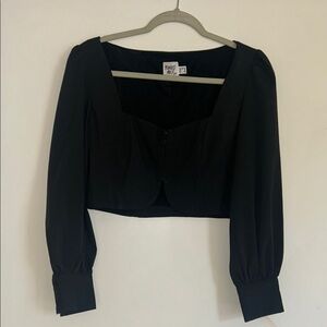 Princess Polly Black Cropped Blouse